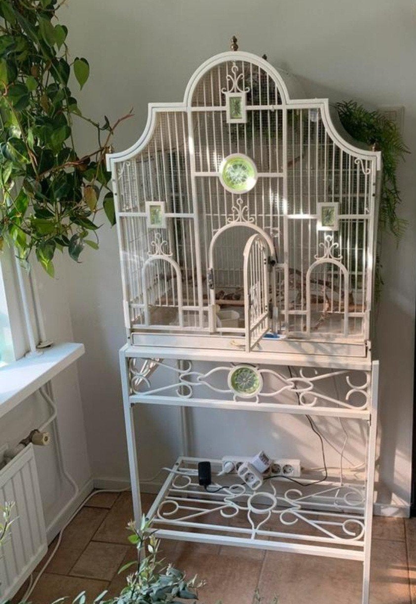 Brocante vogelkooi metaal, Dieren en Toebehoren, Ophalen, Metaal, Vogelkooi
