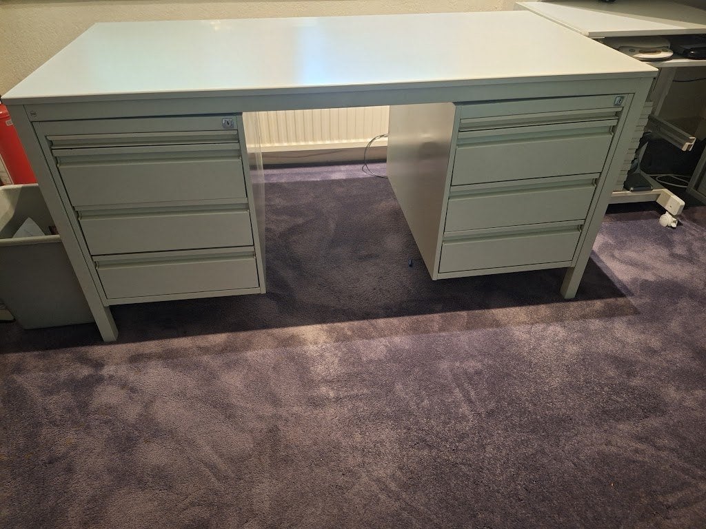 bureau, Huis en Inrichting, Ophalen, Groen, Gebruikt, 150 cm