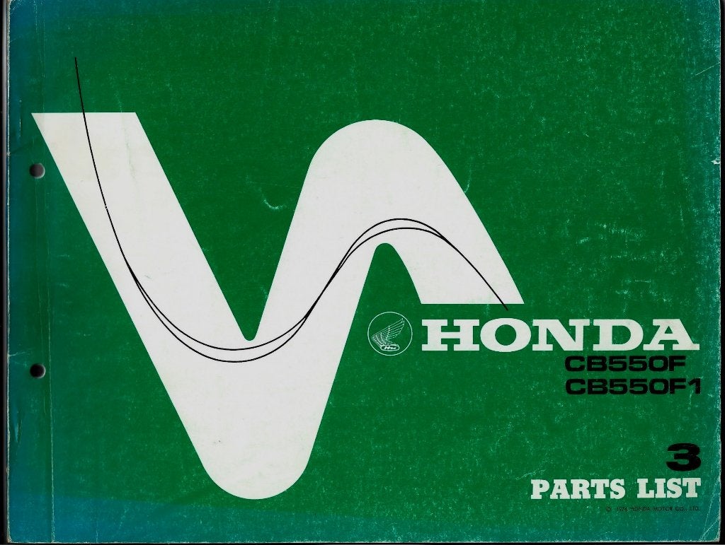 Honda CB550 F CB550 F1 Parts list (1457z), Verzenden, Honda