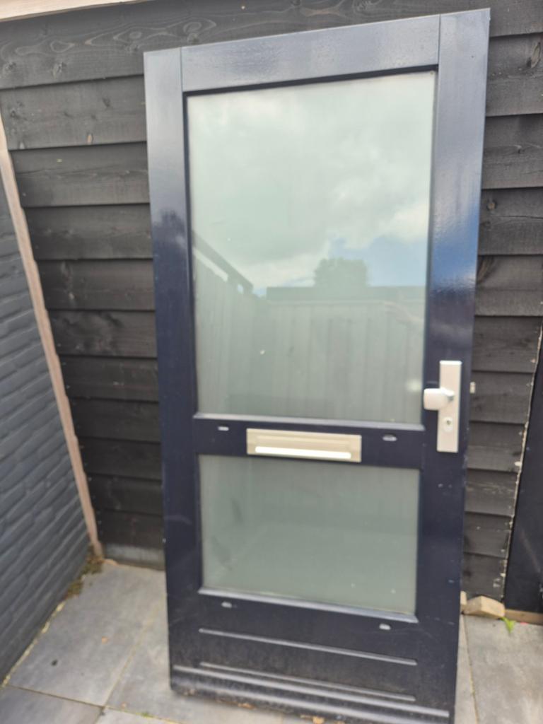 Buitendeur met glas en brievenbus, Gebruikt, 80 tot 100 cm, Ophalen of Verzenden, Buitendeur