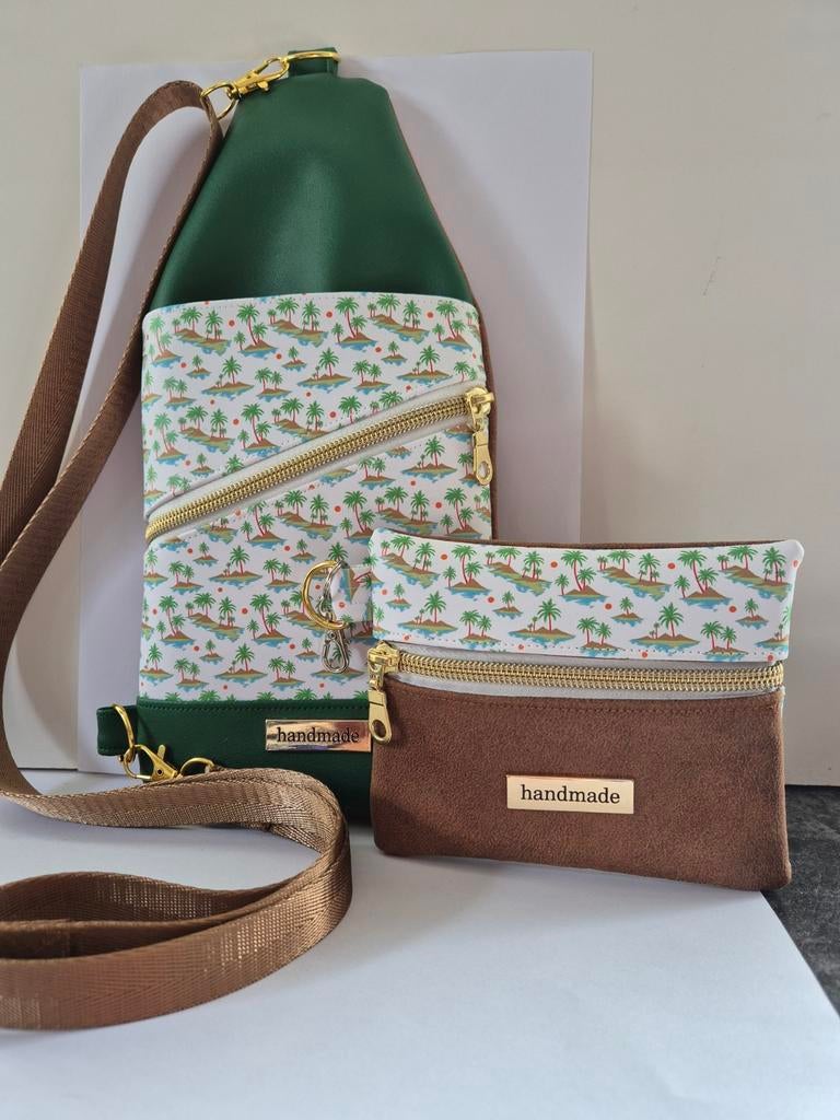 Paspoort crossbody tasje en portemonnee, Ophalen of Verzenden, Bruin, Schoudertasje