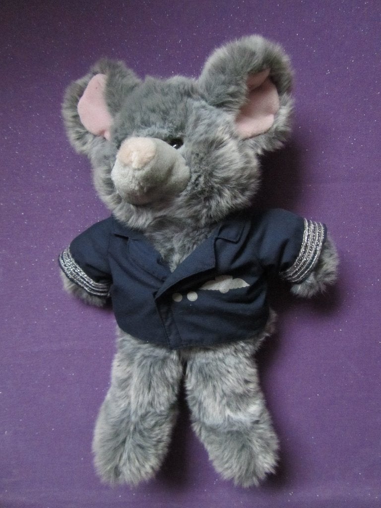RUSS BERRIE Knuffel HANDPOP MUIS CAPTAIN BIG EARS **Nieuw**, Muis, Grijs, Nieuw, Ophalen of Verzenden