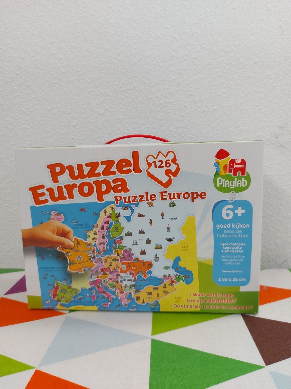 Jumbo Playlab Puzzel Europa 126 stukjes, Ophalen of Verzenden, 500 t/m 1500 stukjes, Zo goed als nieuw, Legpuzzel