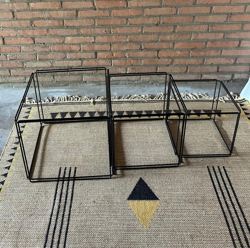 Max Sauze Tafel Set, Minder dan 55 cm, Metaal of Aluminium, Jaren 70, modern, Zo goed als nieuw