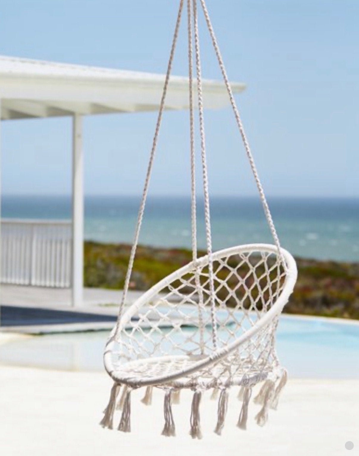 Nieuwe Macramé Hangstoel - Perfect voor Binnen en Buiten, Tuin en Terras, Hangmatten, Ophalen, Nieuw, Eenpersoons, Binnen