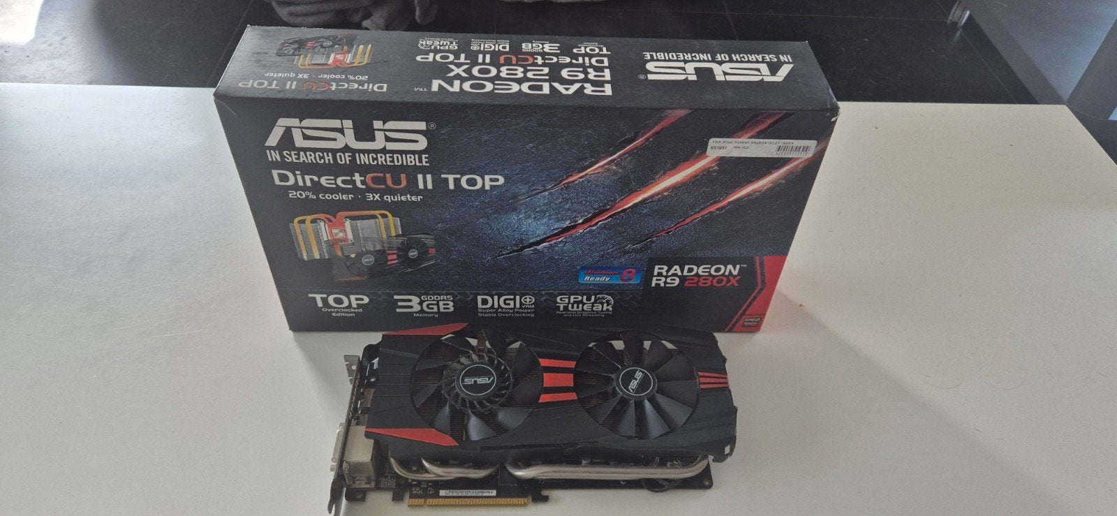 ASUS Radeon R9 280X DirectCU II TOP 3GB Videokaart, Computers en Software, Ophalen of Verzenden, Zo goed als nieuw