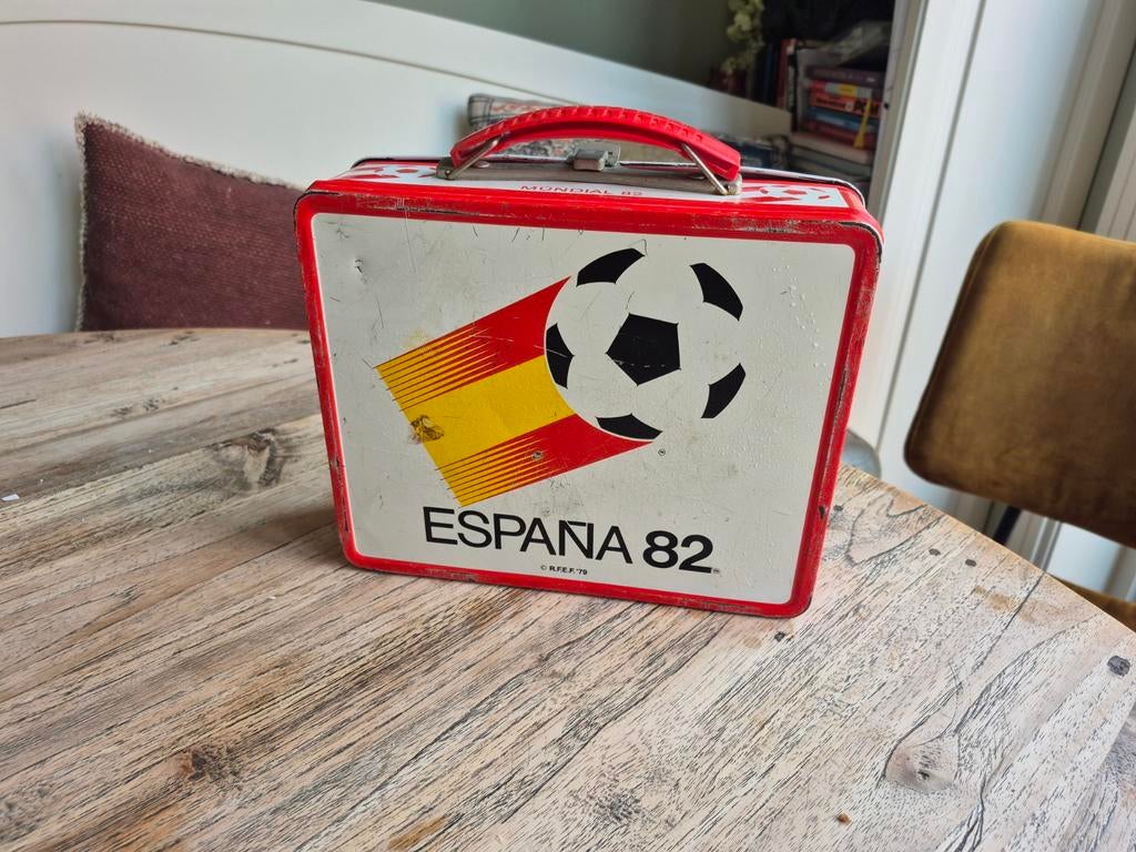 Zeldzame WK 1982 Spanje Naranjito World Cup Soccer koffer, Ophalen of Verzenden, Gebruikt, Overige sporten, Overige typen