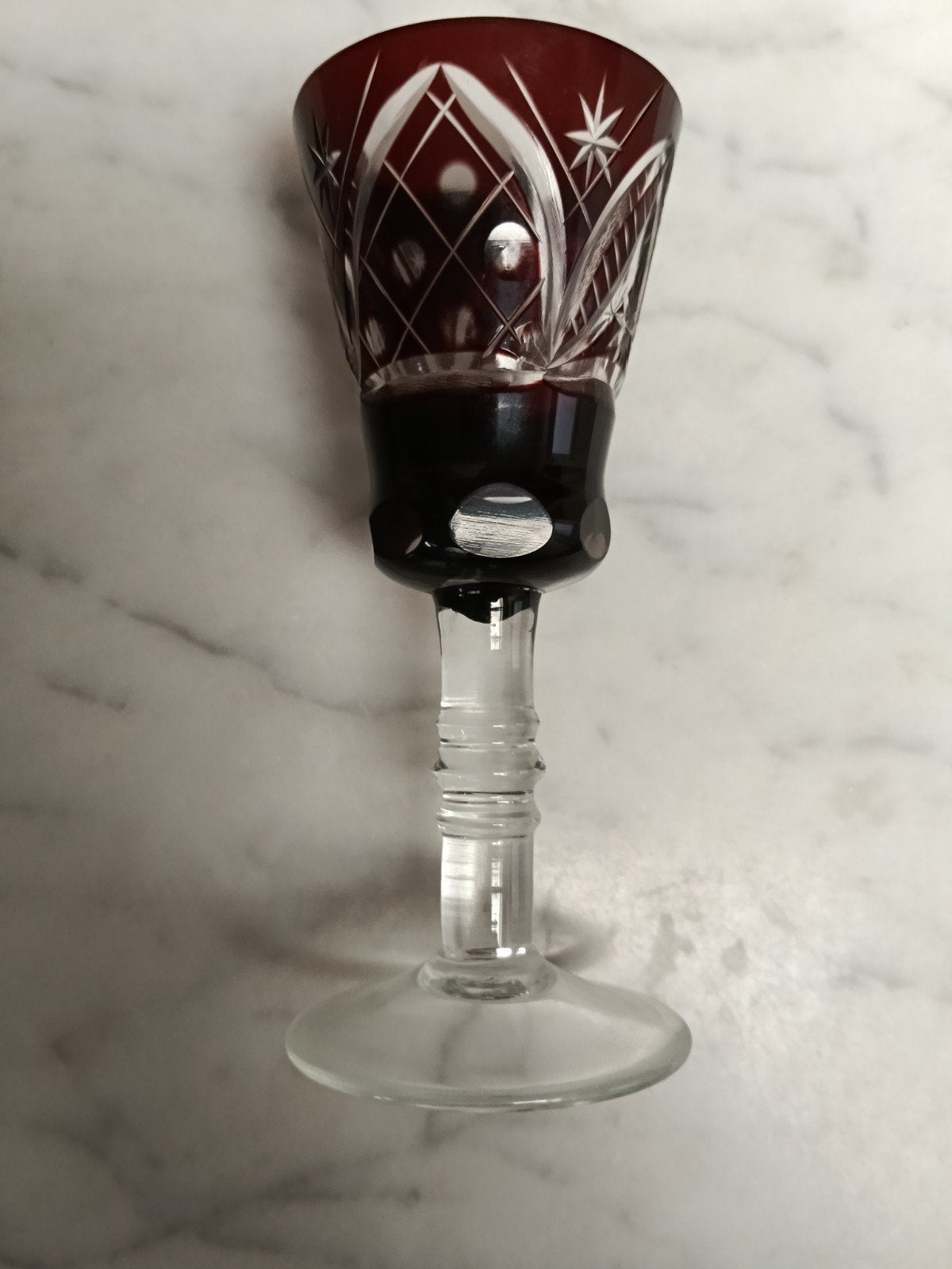 Vintage Bohemian Kristallen Wijnglazen Bordeaux, Verzamelen, Glas en Borrelglaasjes, Ophalen, Zo goed als nieuw, Overige typen