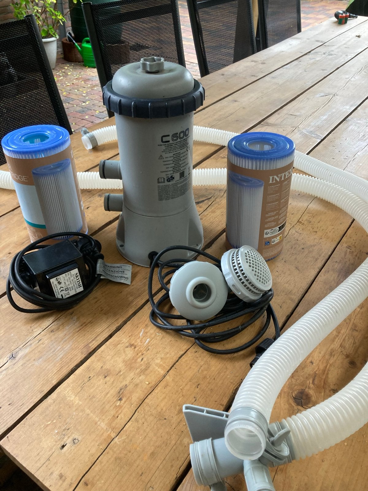 Intex C600 zwembadpomp met 2 filters, Ophalen, Gebruikt, Zwembadpomp