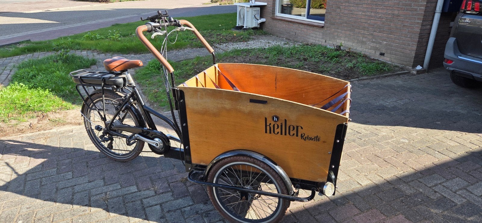 Keiler elektrische bakfiets met huif, 4 kinderen of meer, Gebruikt, Elektrisch, Trommelrem