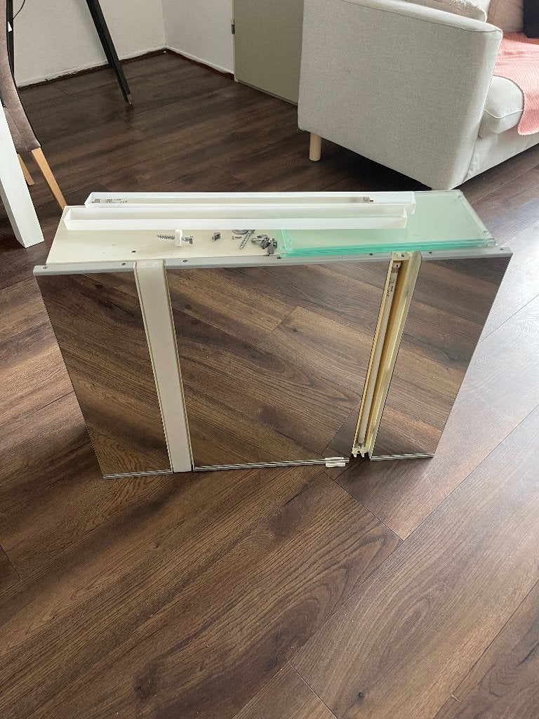 Spiegelkast met verlichting en reserve onderdelen, Minder dan 25 cm, Minder dan 100 cm, Gebruikt, Spiegelkast