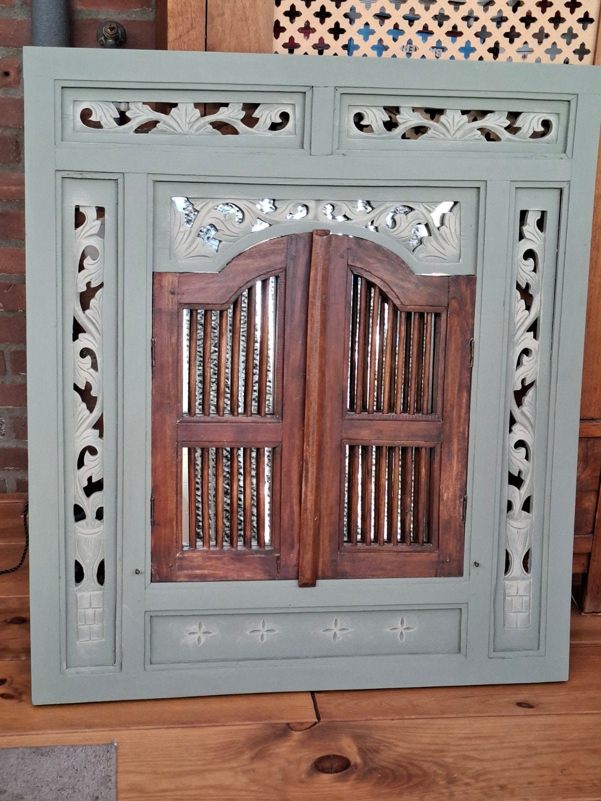 Te koop brocante spiegel, Huis en Inrichting, Woonaccessoires | Spiegels, Ophalen, Gebruikt, 75 tot 100 cm, Minder dan 100 cm