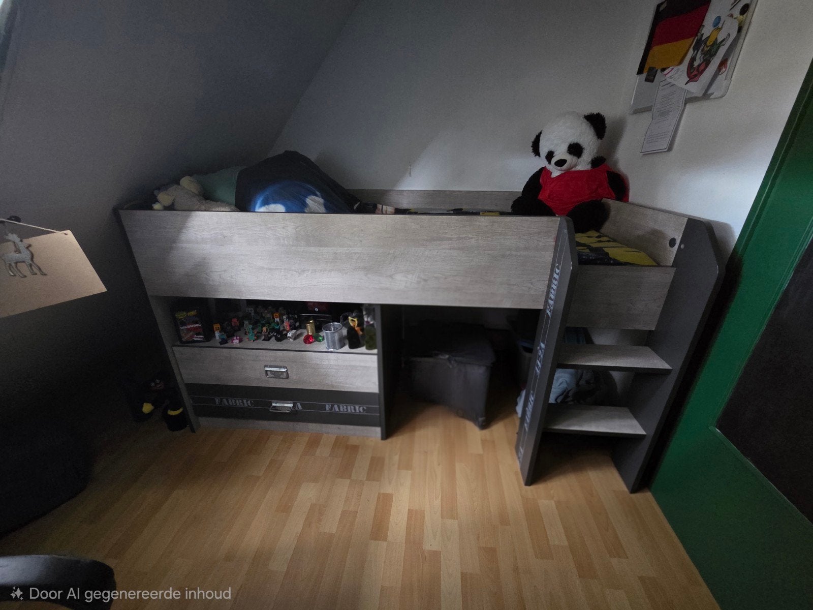 Halfhoogslaper met bureau en opbergruimte, Ophalen, Gebruikt, Eenpersoons, Overige maten