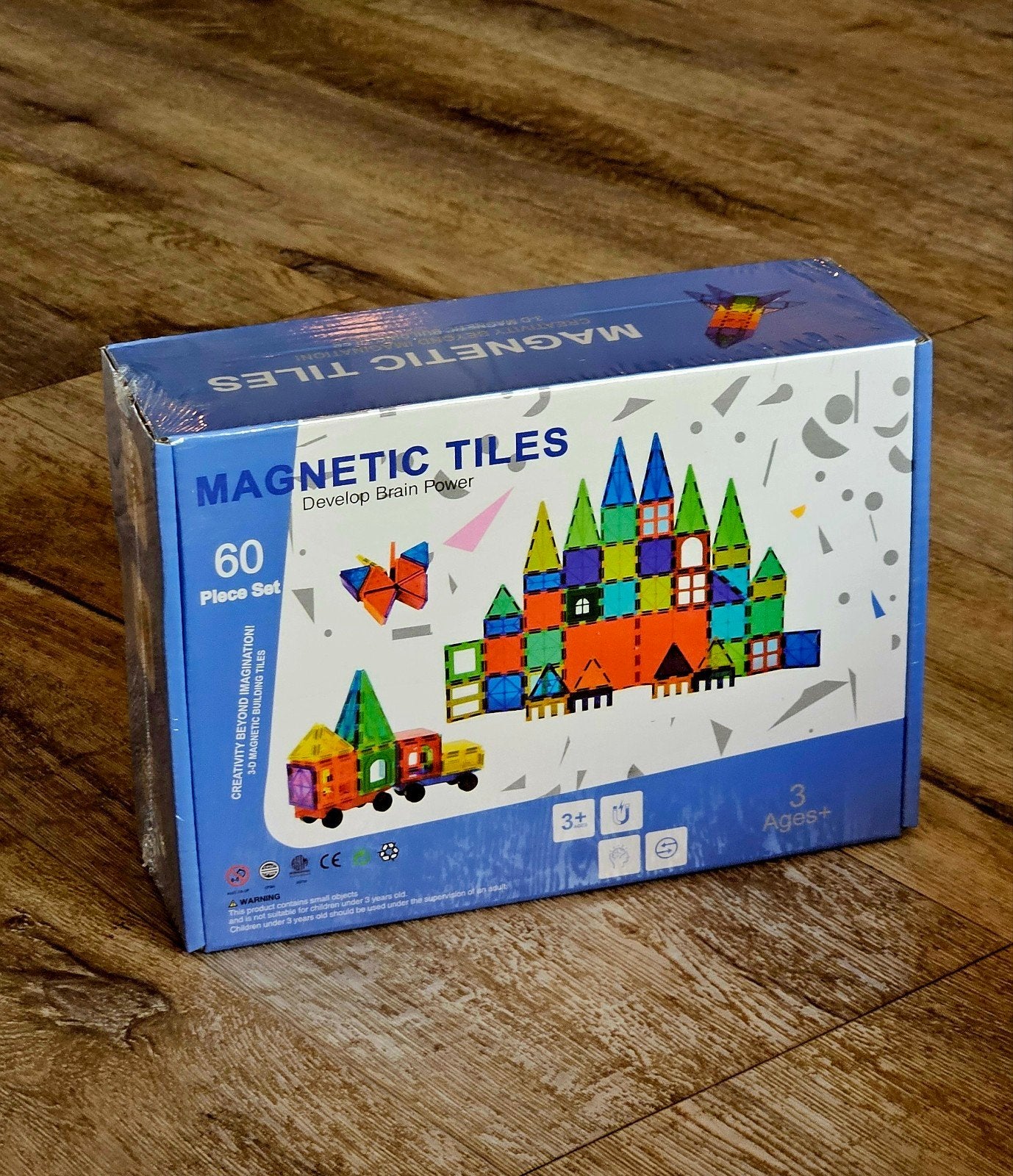 Magnetic Tiles | 60 delig | Nieuw | 1 auto, Stichting Servitium, Info@stichtingservitium.nl, Nieuw, Ophalen of Verzenden