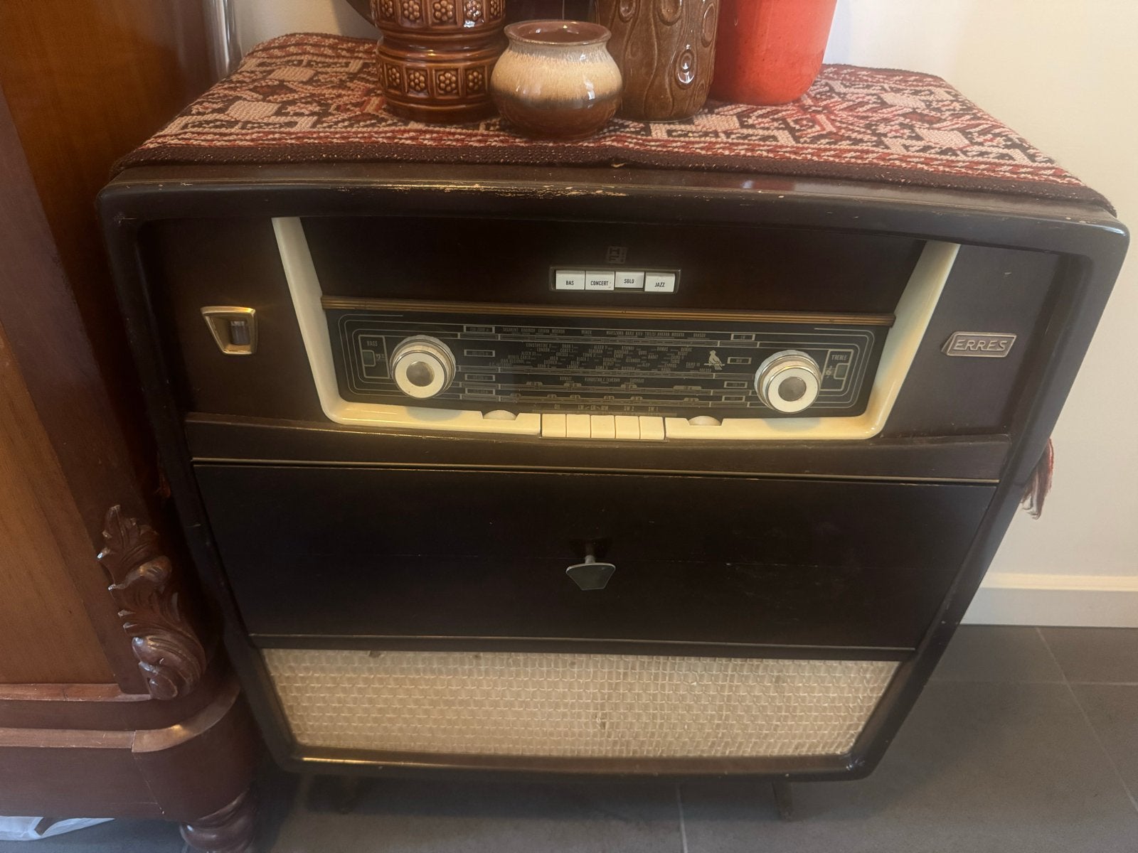 Vintage Erres radio met platenspeler - Mooi als meubelstuk, Ophalen, Gebruikt, Platenspeler, Overige merken