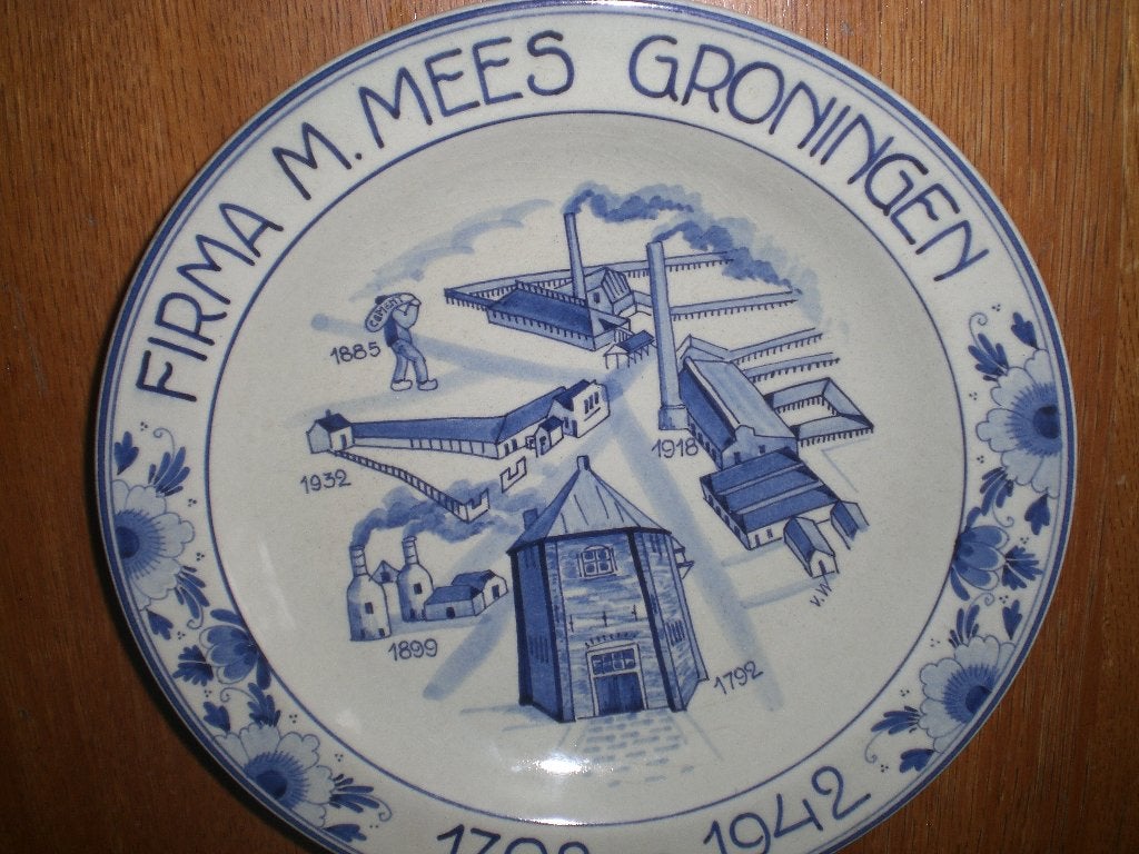 oud bord Fa. Mees Groningen 1792 1942 goedewaagen, Ophalen of Verzenden, Gebruikt, Reclamebord