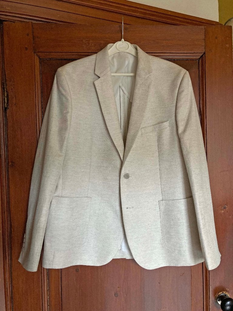 Primark beige zomercolbert - 54R - Heren Primark beige, Kleding | Heren, Maat 52/54 (L), Beige, Ophalen of Verzenden, Gedragen