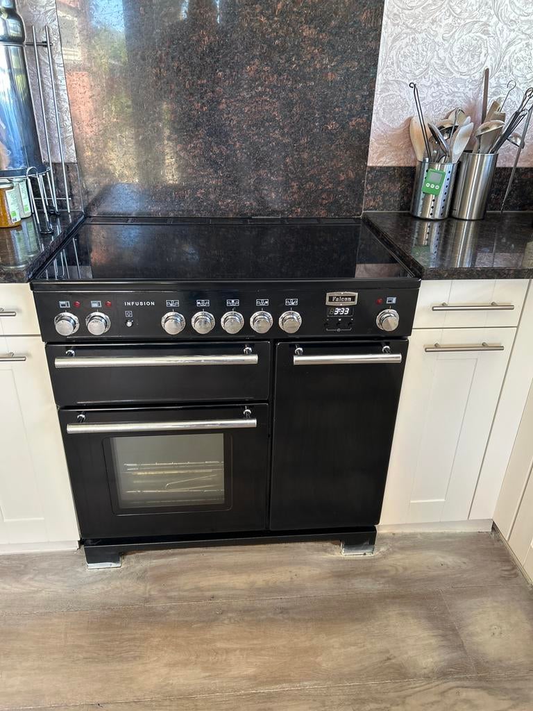 Falcon Infusion Inductie 120 Fornuis 3 ovens., Gebruikt, 60 cm of meer, Grill, Ophalen of Verzenden