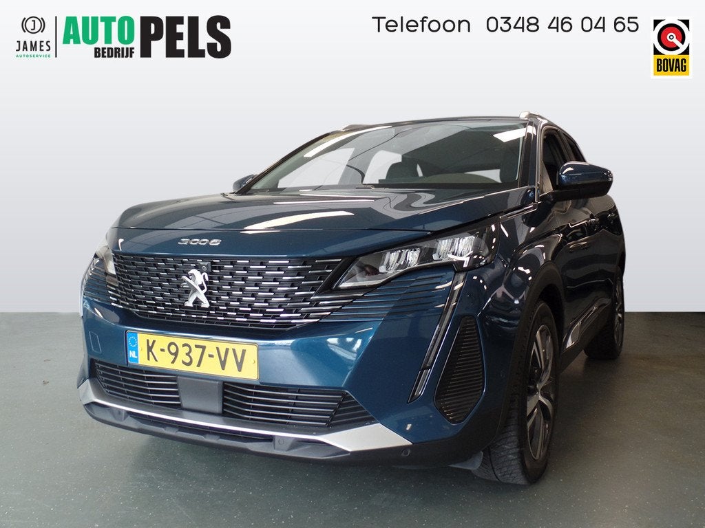 Peugeot 3008 Automaat 1.2 PureTech Blue Lease Allure 130pk a, Gebruikt, 1199 cc, Parkeersensor, Blauw