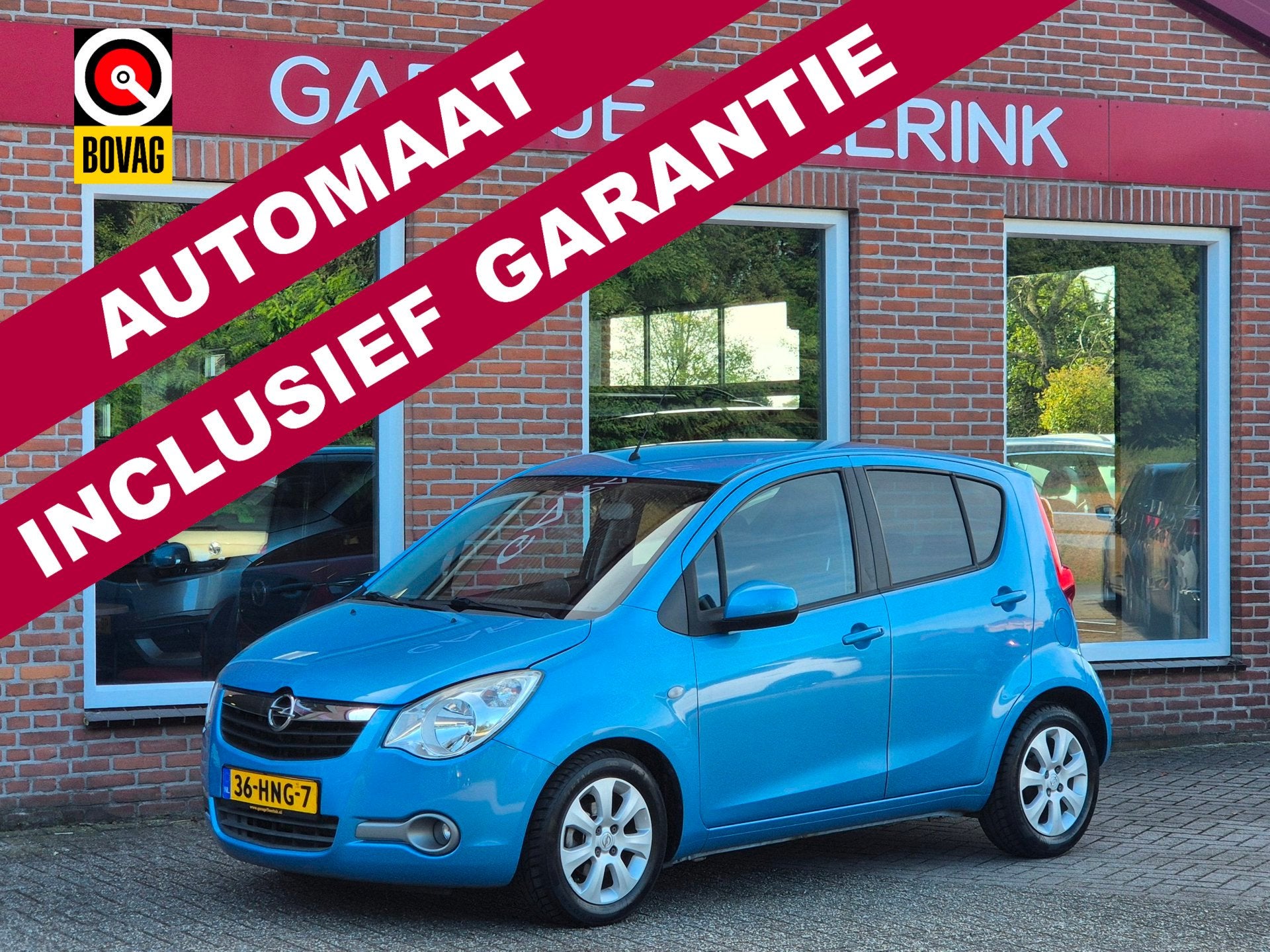 Opel Agila 1.2 Enjoy 86PK 5drs AUTOMAAT airco, cruise, elekt, Auto's, Blauw, Origineel Nederlands, Bedrijf, Grijs