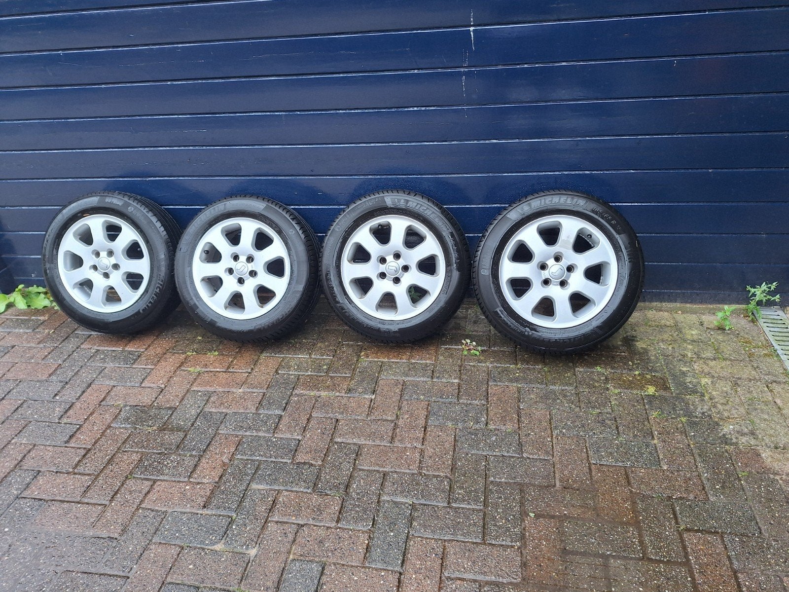 4 maal doblo siervelgen met zomerbanden, Ophalen, 15 inch, 185 mm, Band(en)