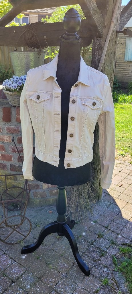 REVELATION creme jeans jasje spijkerjasje maat M zgan, Kleding | Dames, Maat 38/40 (M), Overige kleuren, Ophalen of Verzenden