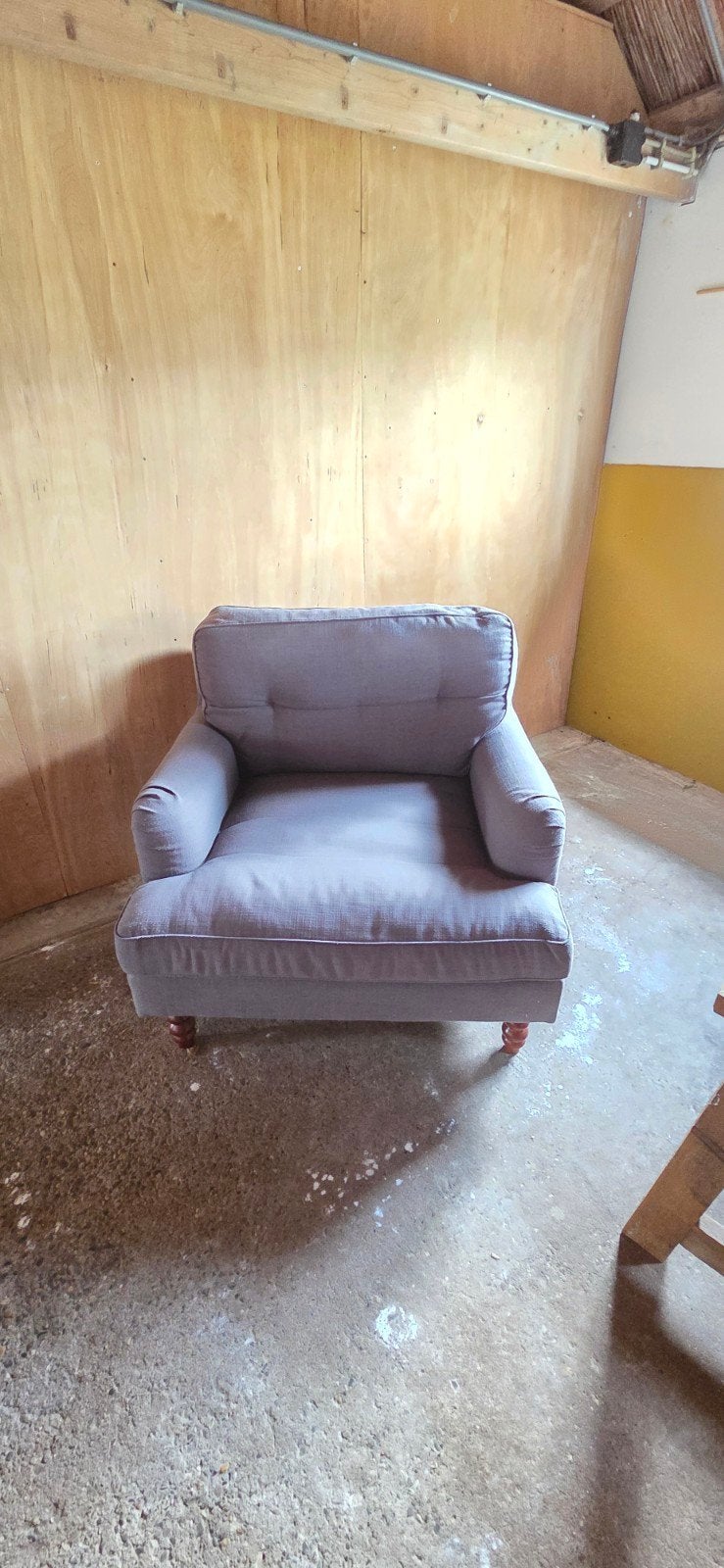Grijze loveseat fauteuil, Ophalen, Gebruikt, 75 tot 100 cm, 75 tot 100 cm