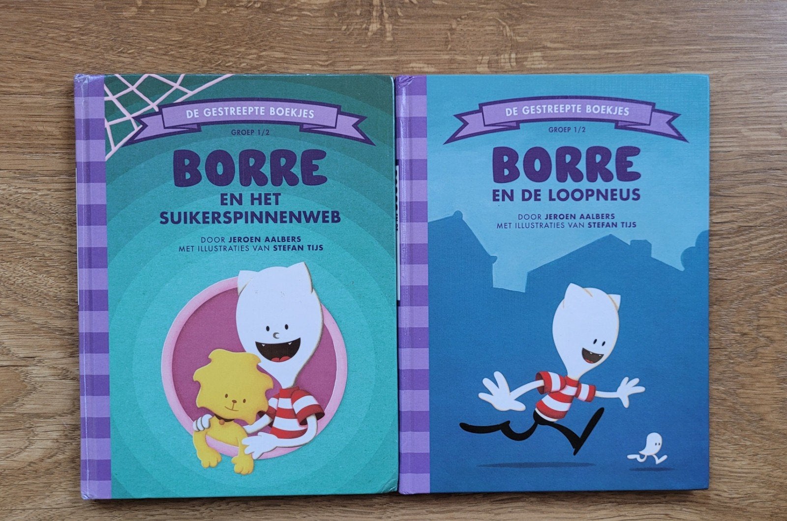 2 Borre boeken groep 1/2: Suikerspinnenweb & Loopneus, Ophalen of Verzenden, Gelezen, Jeroen Aalbers, Fictie algemeen
