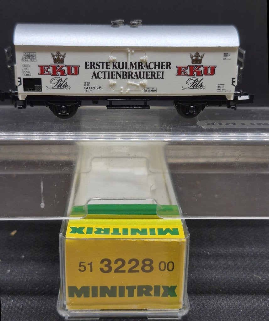 Minitrix 3228 - koelwagen Ihss377 'EKU' (15160), Gebruikt, Gelijkstroom, Trix, Wagon