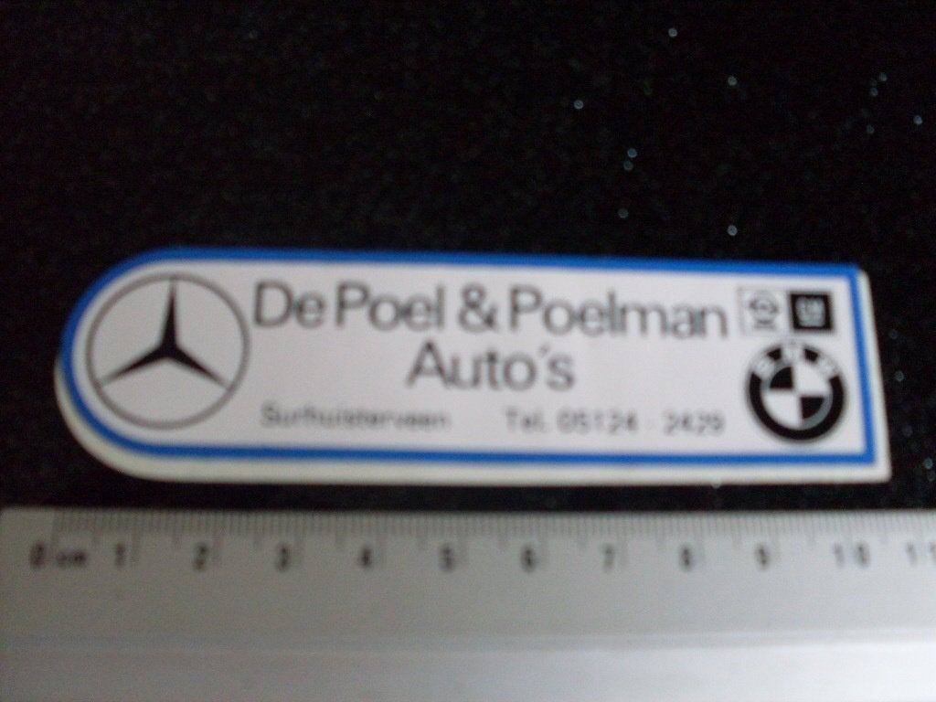 sticker De Poel & Poelman auto's suhuisterveen bmw mercedes, Verzenden, Zo goed als nieuw, Bedrijf of Vereniging