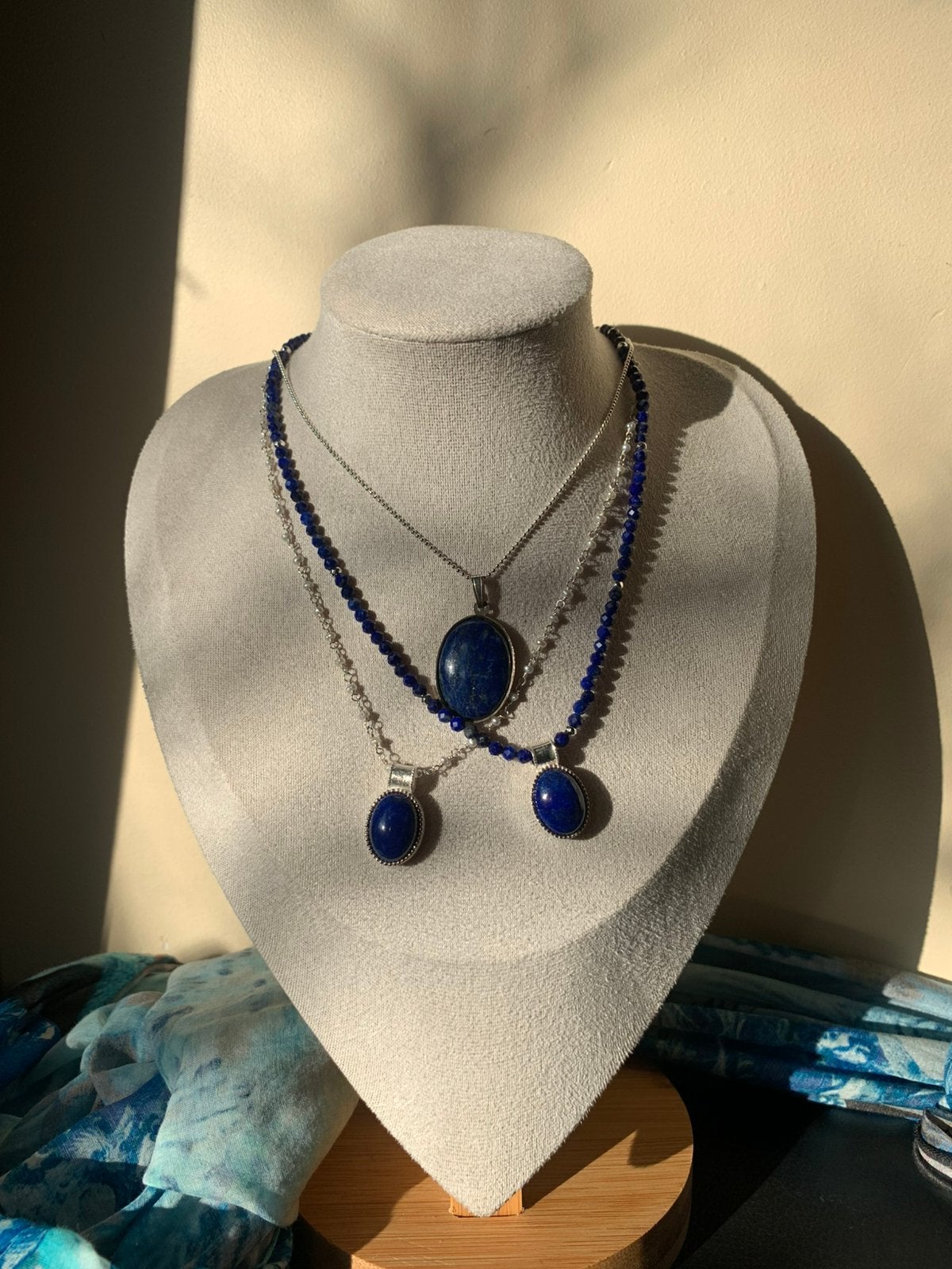 Lapis lazuli hanger zilver beschermt intuïtie wijsheid magie, Blauw, Magnolia11, Nieuw, Ophalen of Verzenden