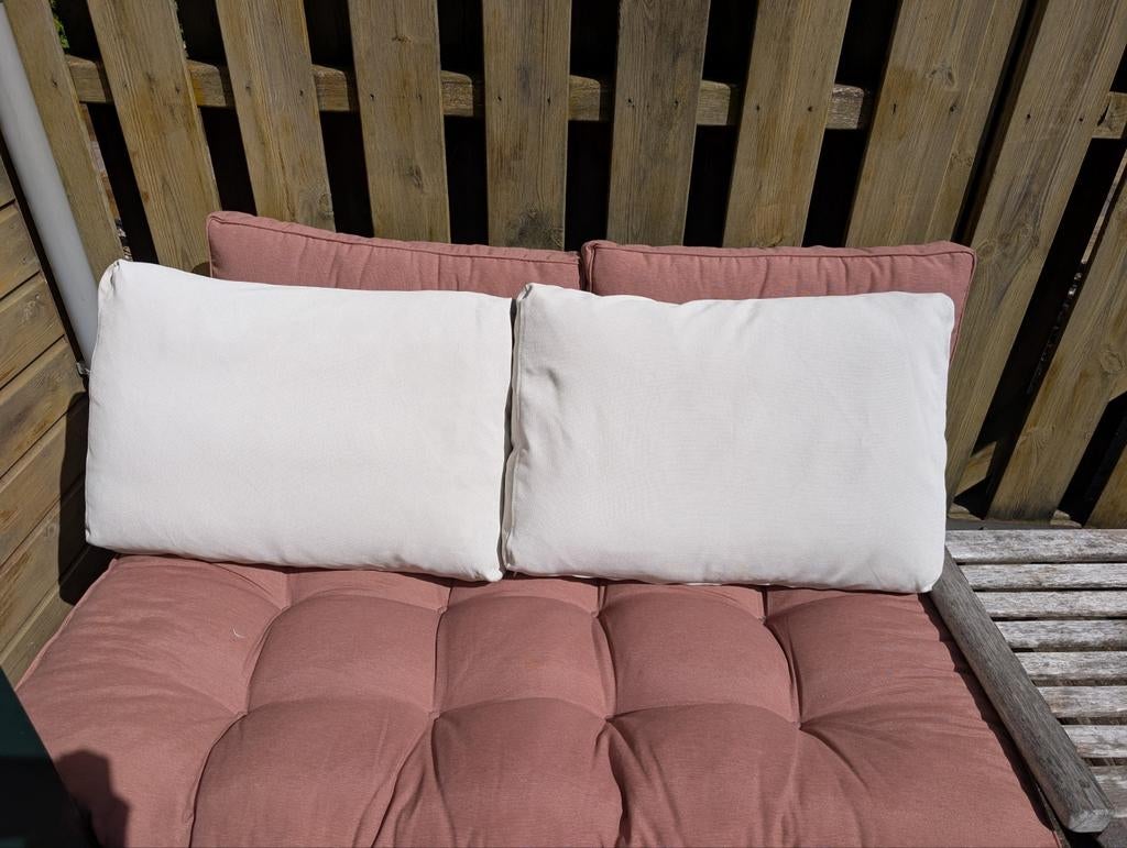 IKEA FRÖSÖN/DUVHOLMEN rugkussens (2 stuks), Ophalen, Zo goed als nieuw, Wit, Rechthoekig