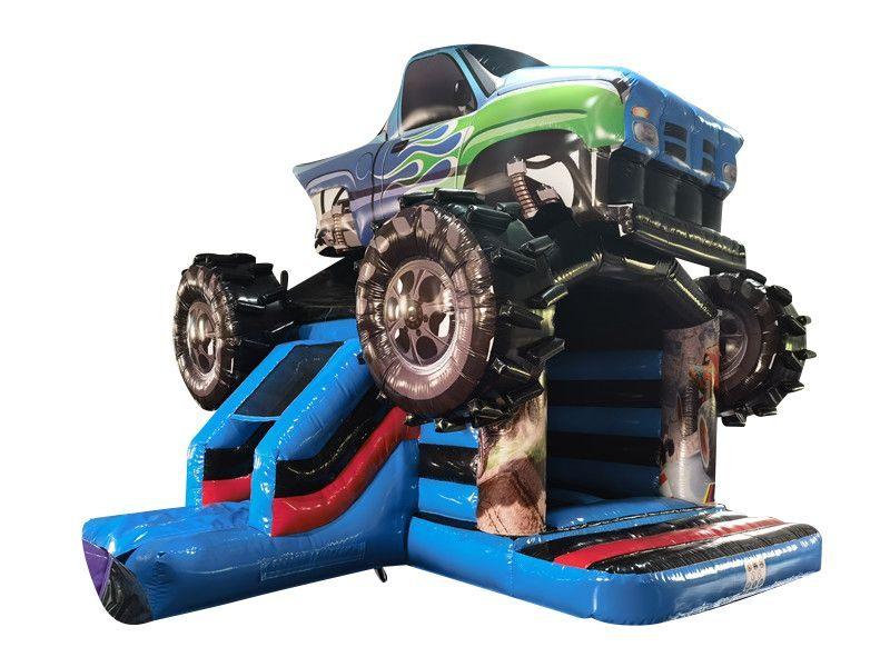 Springkussen te huur Monster Truck, Verzenden, Zo goed als nieuw, Overige