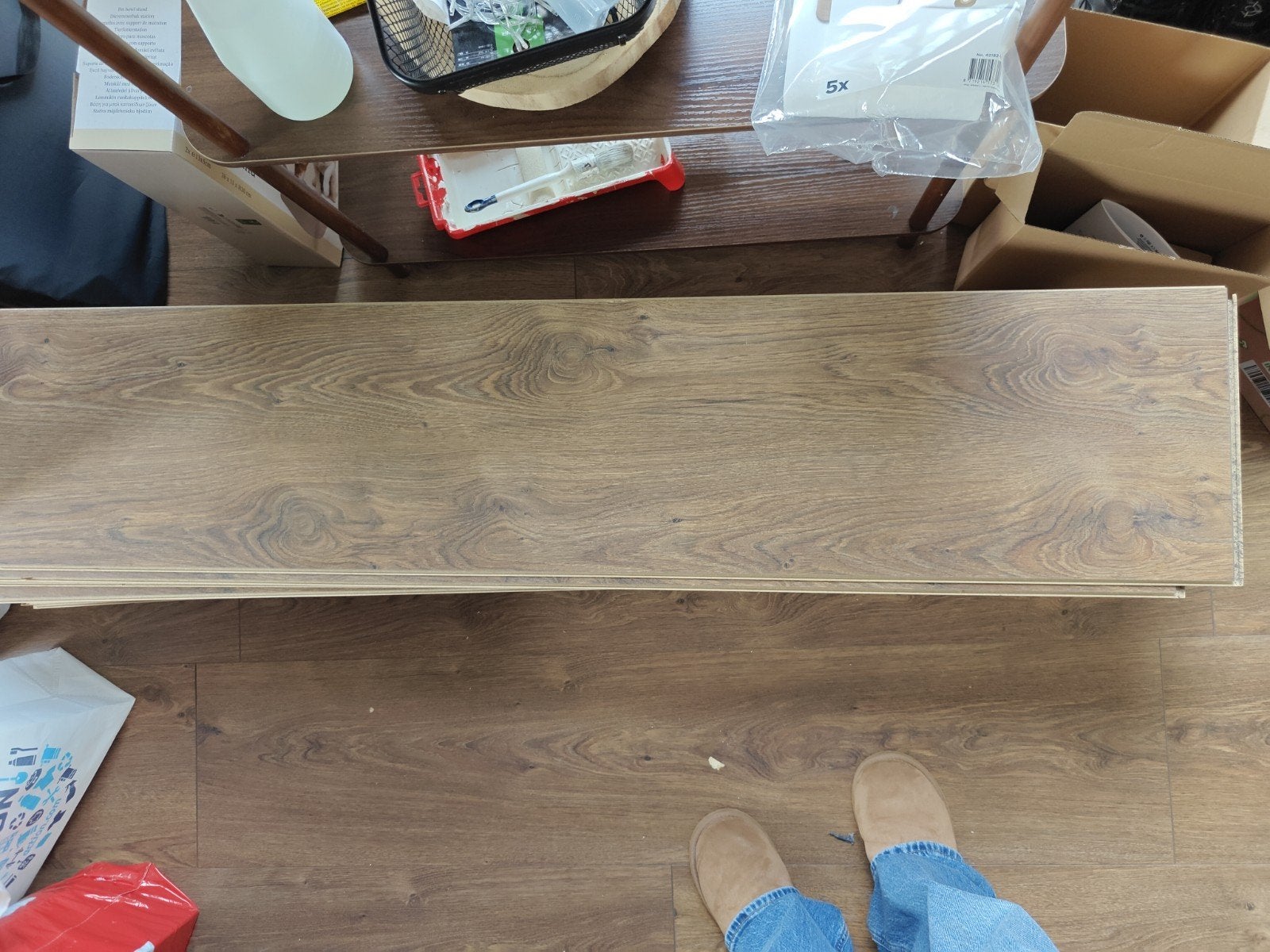 2e hands laminaat - ca. 10m², brede planken (28x129cm), Ophalen, Minder dan 50 cm, Gebruikt, 100 tot 150 cm