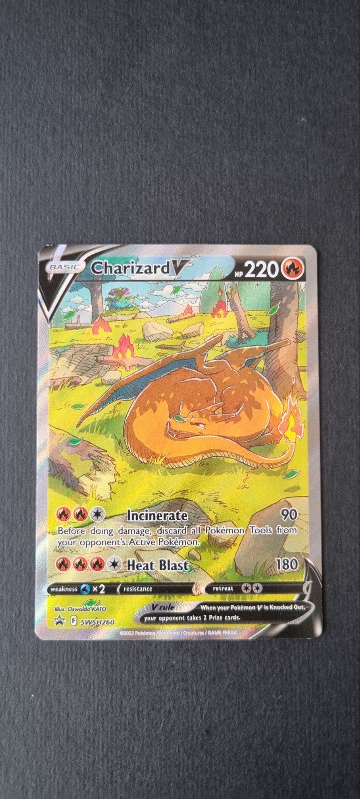 Charizard V SWSH 260, Ophalen of Verzenden, Zo goed als nieuw, Losse kaart