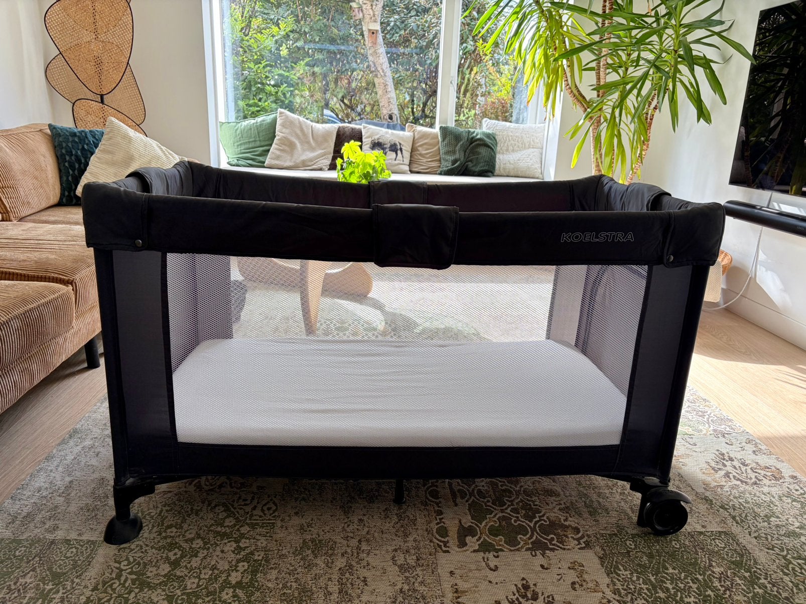 Koelstra Travelsleeper campingbed met matras en molton, Ophalen, Gebruikt, Reisbedje