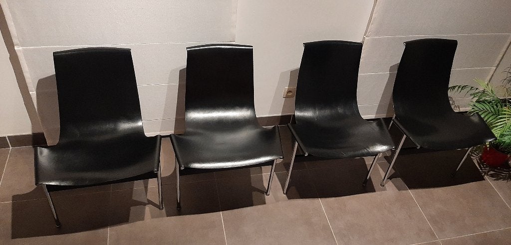 Set van 4 Vintage stoelen T-Chair New York by ICF (It.), Ophalen