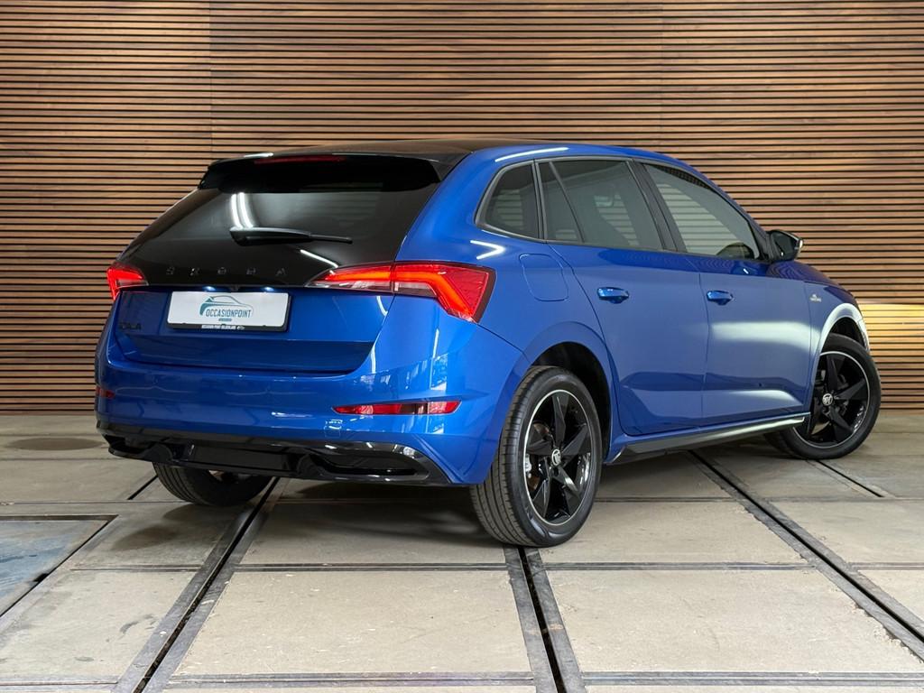 Skoda Scala 1.5 TSI Monte Carlo | Panorama | Winterpakket |, Zwart, 4 cilinders, 150 pk, Blauw