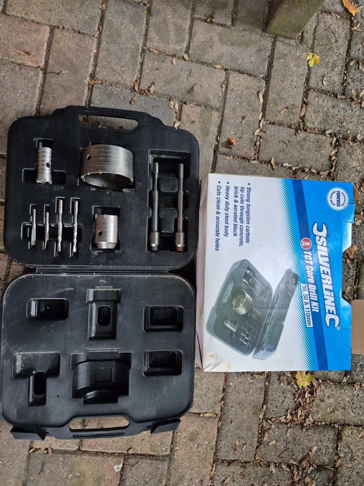 Silverline TCT Core Drill Kit 9-delig - Gatenboor Set, Ophalen of Verzenden, Zo goed als nieuw, Overige typen