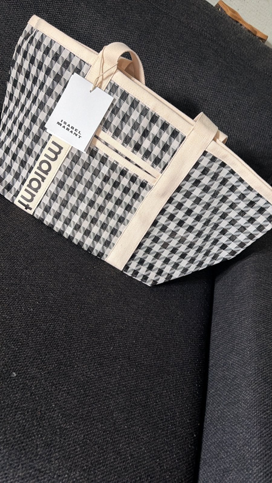 Isabel Marant Shopper Zwart/Wit Geruit, Ophalen of Verzenden, Nieuw, Zwart, Shopper