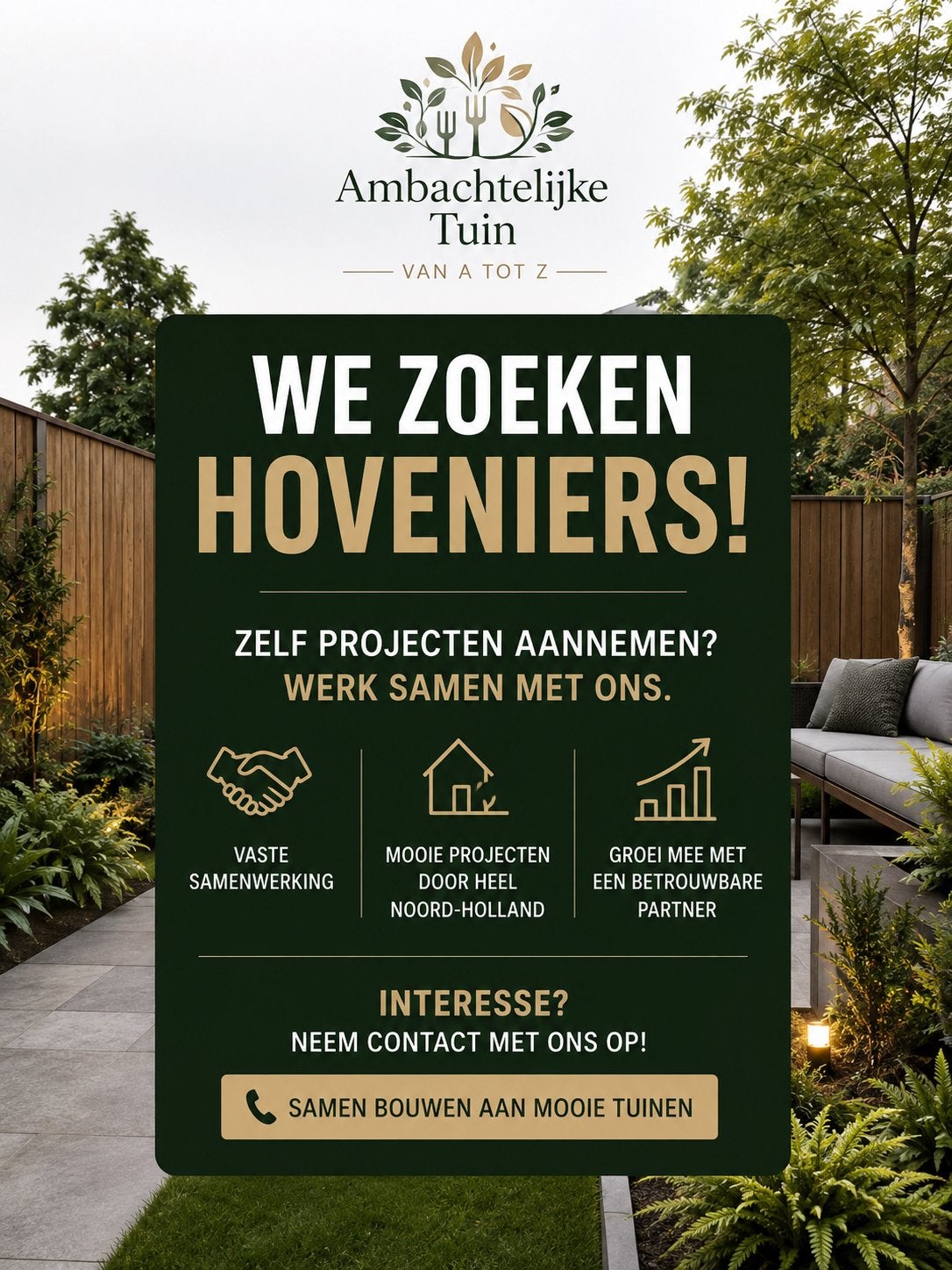 Hoveniers gezocht!, Ophalen of Verzenden
