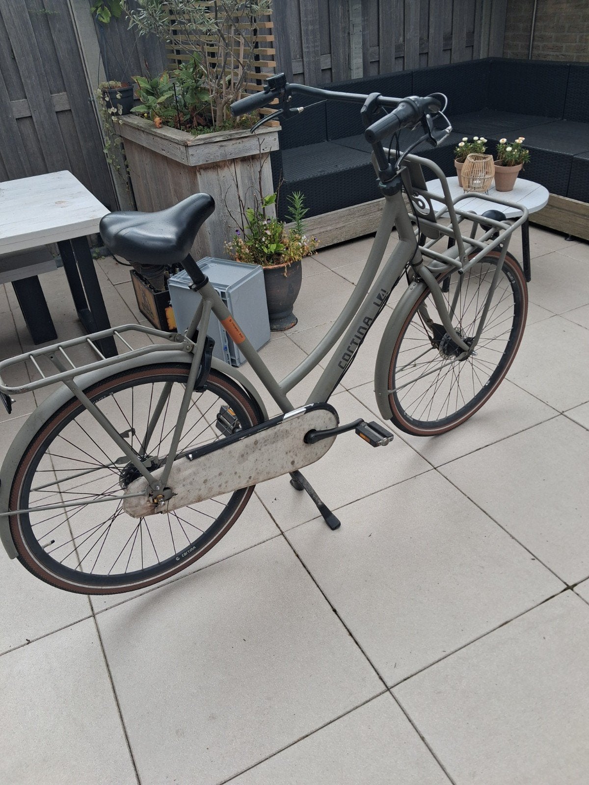 Cortina Transportfiets U4 - 61cm framehoogte. mat groen., Fietsen en Brommers, Fietsen | Dames | Damesfietsen, Terugtraprem, Gebruikt