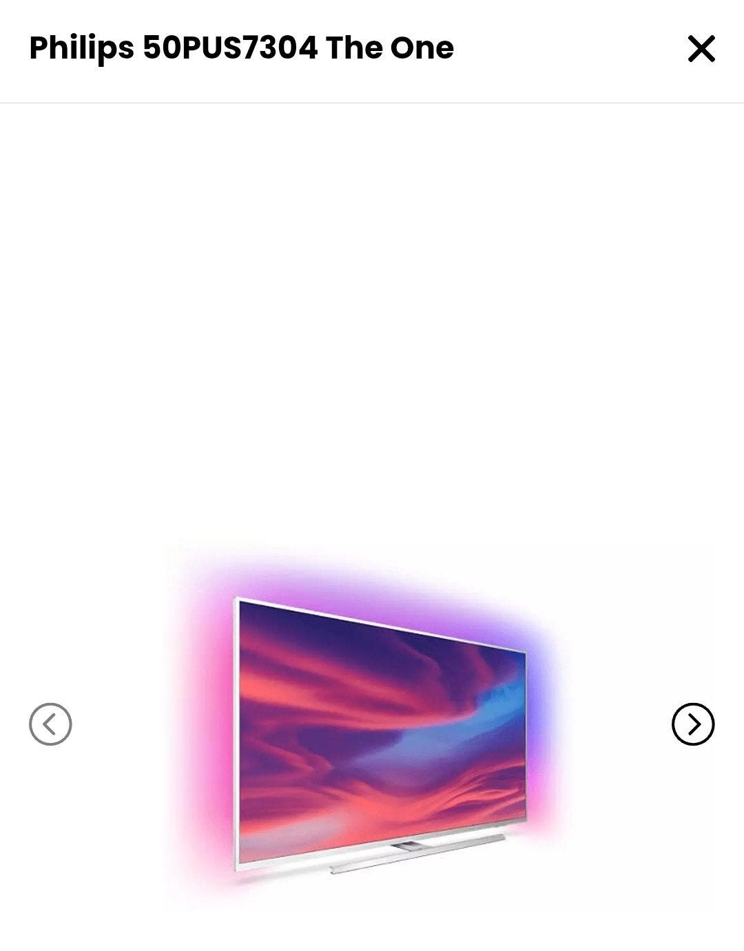 Philips 50pus7304 ambilight tv, met klein defect, Ophalen, Philips, LED, 50 Hz