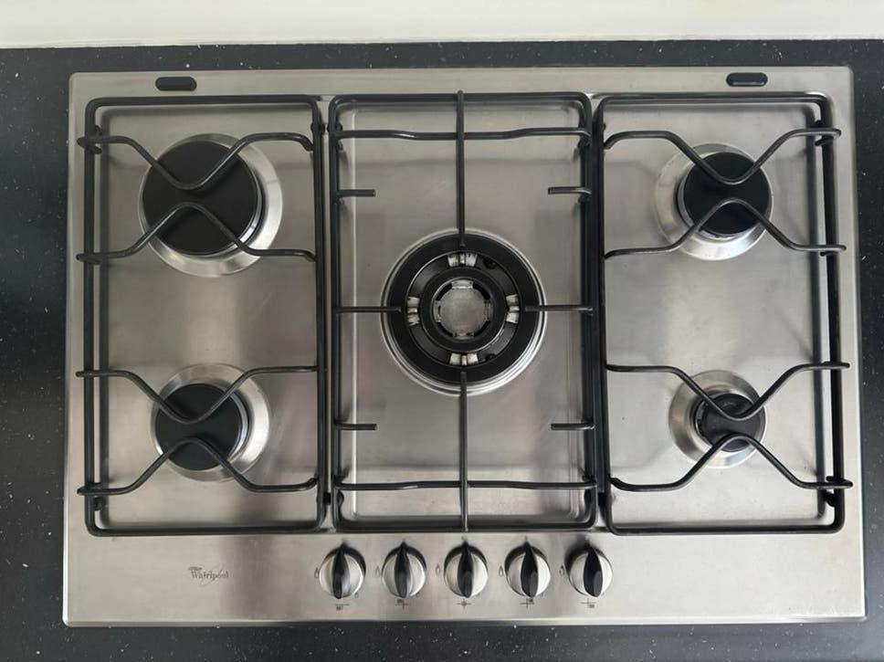 Whirlpool 5-pits gasfornuis - Inbouw - RVS, Witgoed en Apparatuur, Kookplaten, Ophalen, Zo goed als nieuw, Inbouw, Gas