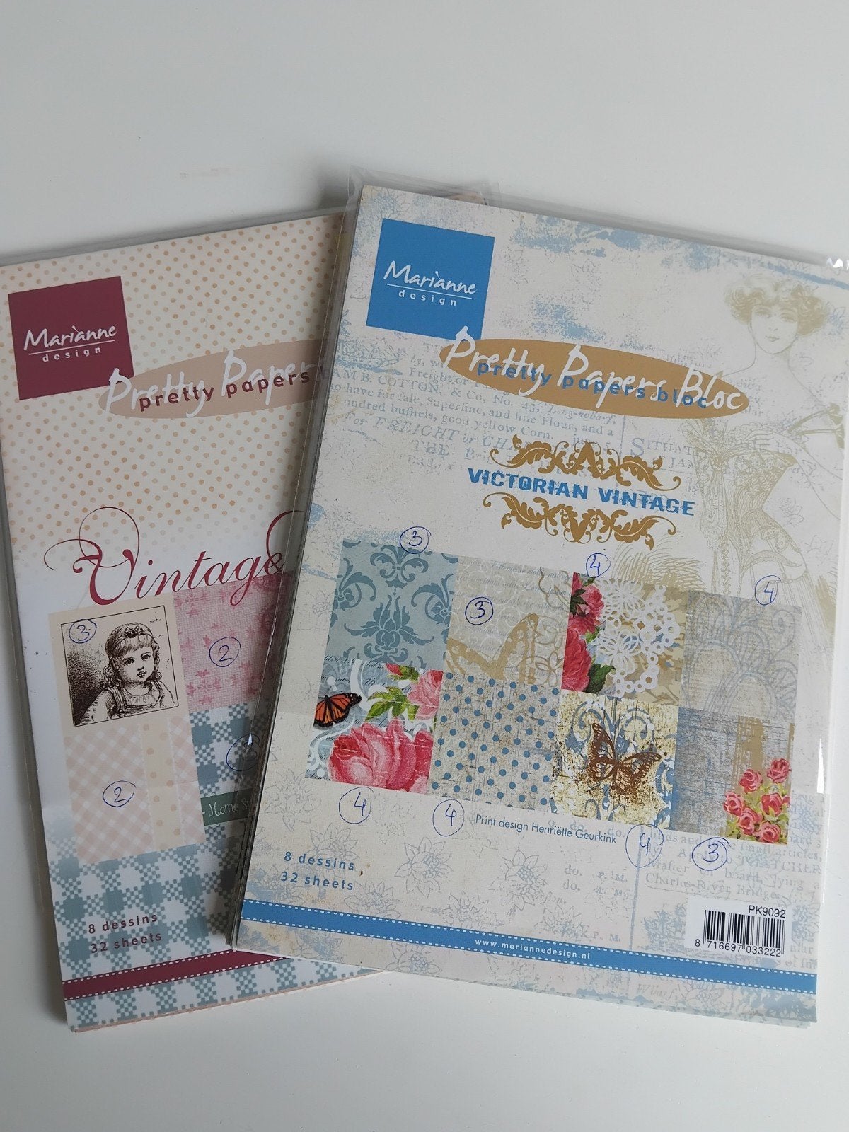 2x Marianne design pretty papers bloc A5, Hobby en Vrije tijd, Ophalen of Verzenden, Zo goed als nieuw, Papier of Karton