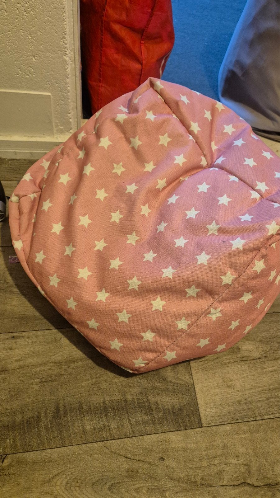 Roze zitzak met sterrenpatroon, Ophalen, Gebruikt, Roze, Zitzak