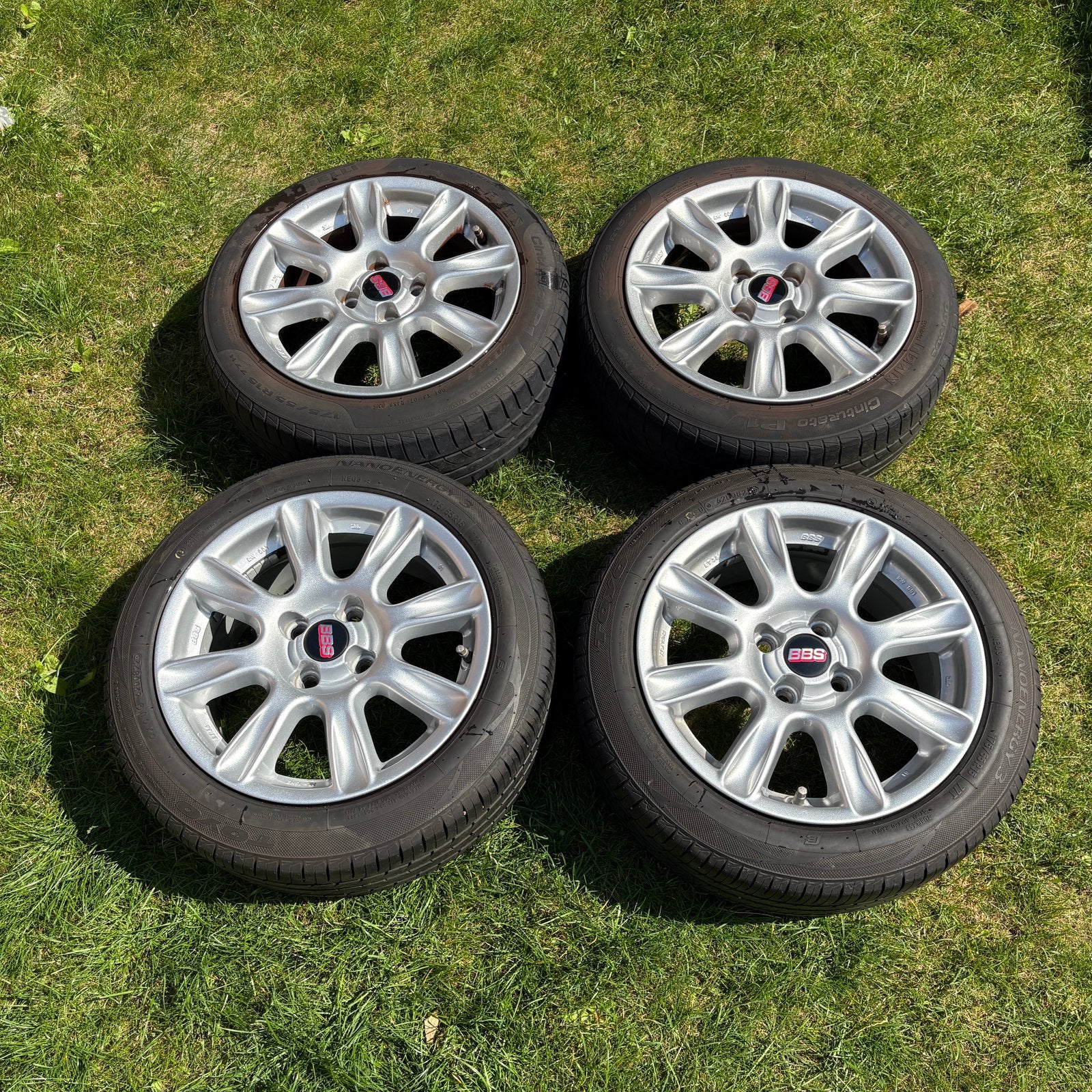BBS RW001 Velgenset + Banden 175/55R15, Ophalen, Zomerbanden