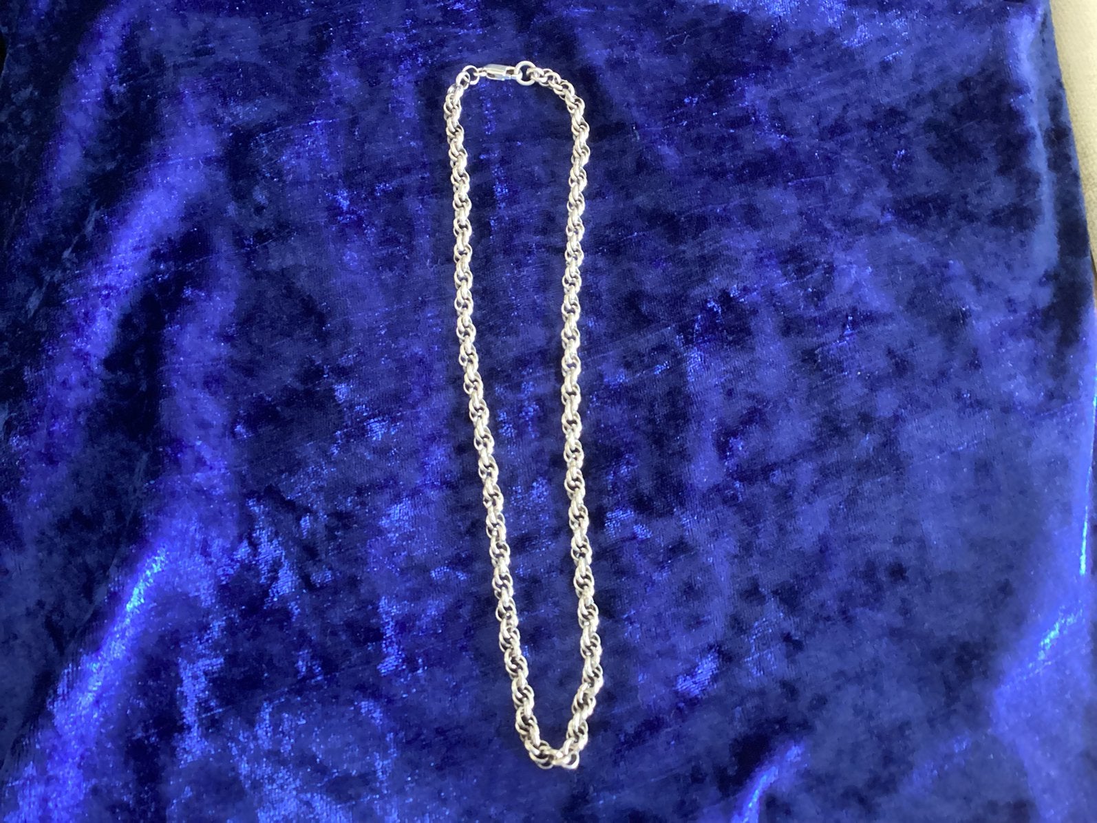 Vintage zilveren gedraaide koordketting,925 gemerkt,lang 42c, Ophalen of Verzenden, Zilver