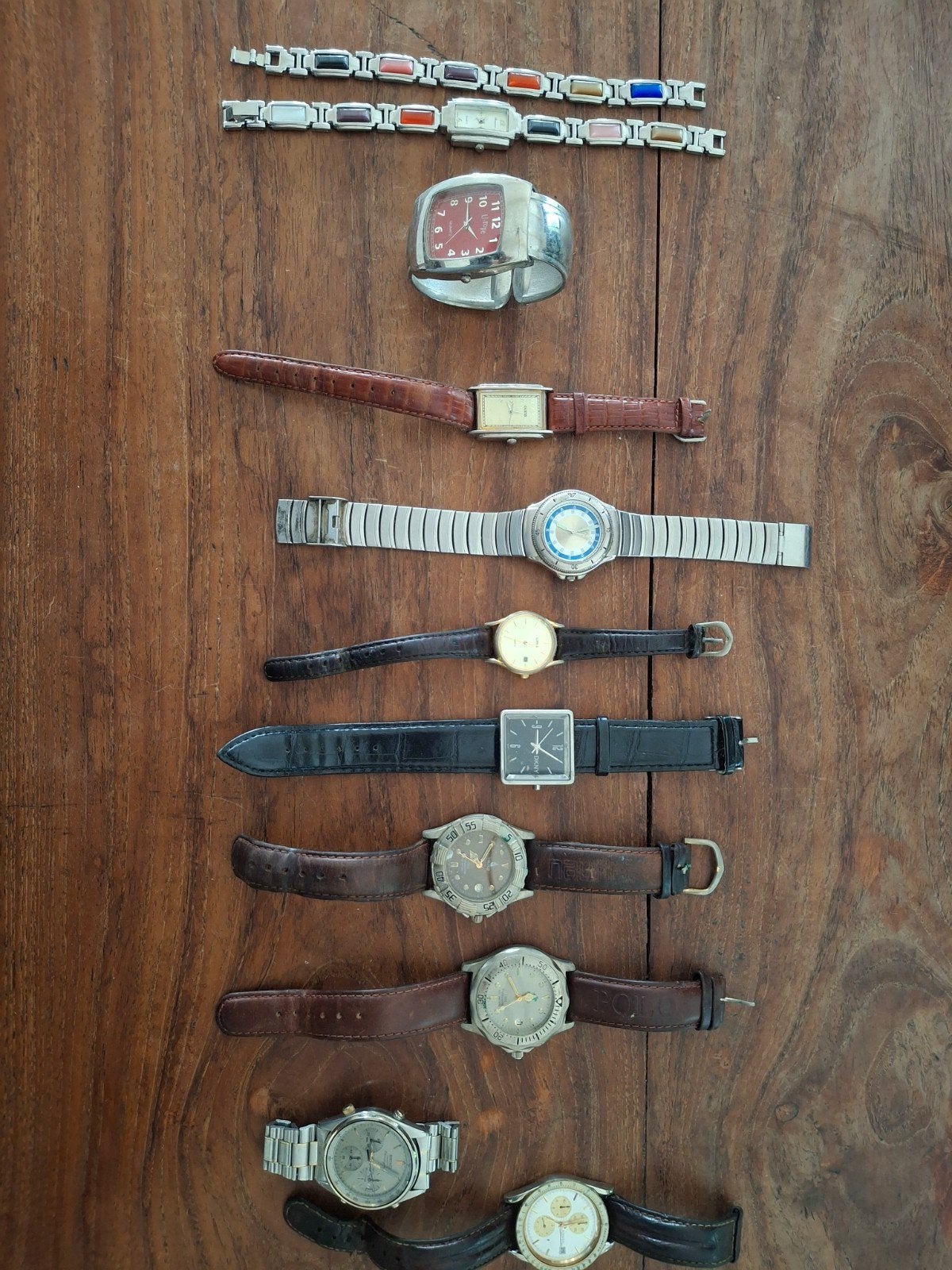 10 horloges en 1 armband in één koop  ook  seiko 7a38-7060, Ophalen of Verzenden, Gebruikt, Staal, Overige merken