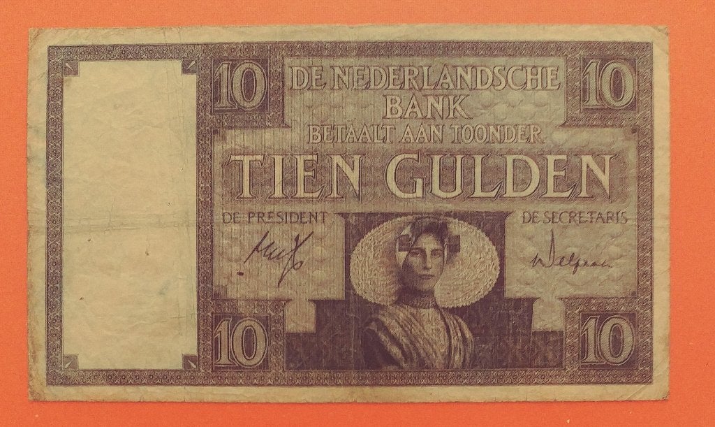 Bankbiljet 10 gulden 1932 Zeeuws Meisje, cat. PL35.d2, Postzegels en Munten, Bankbiljetten | Nederland, Verzenden, 10 gulden, Los biljet